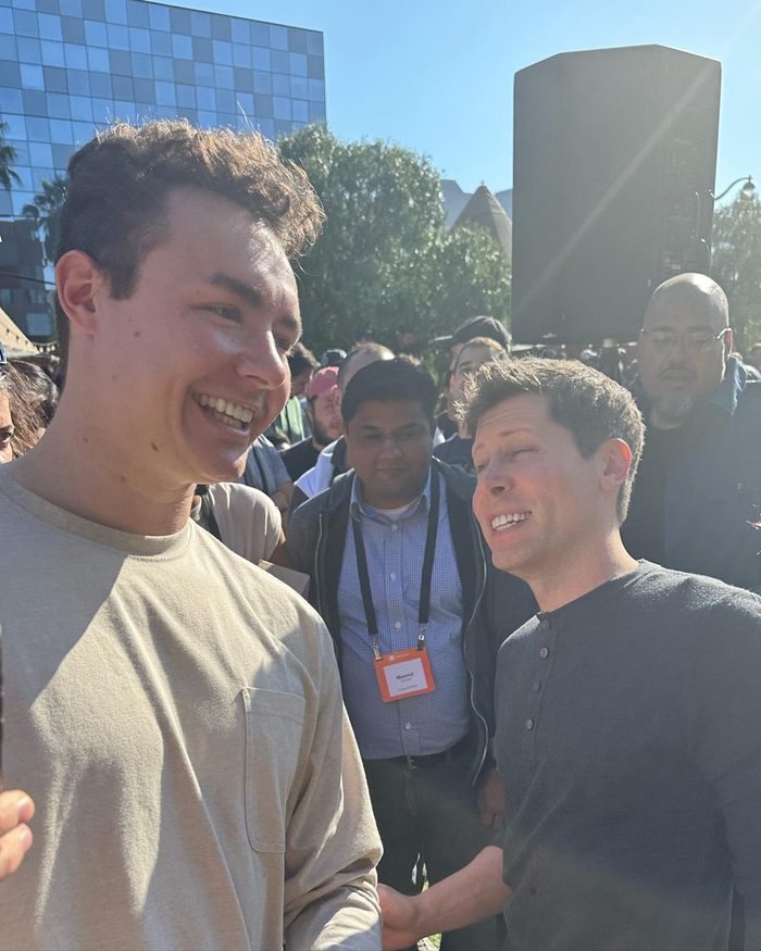 With Sam Altman, 2023 — the year I committed the company to AI.