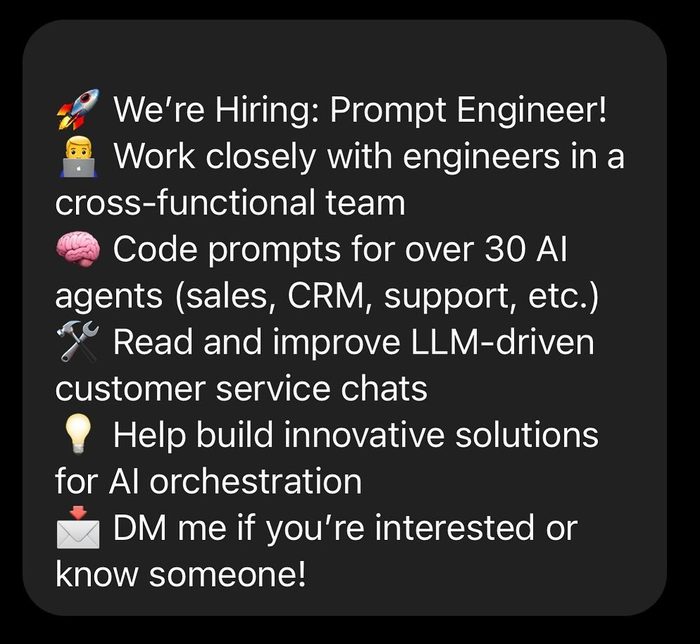 Hiring for CoreCraft, October 2024 — prompts for more than thirty agents across sales, CRM and support. Ten marketplaces were running on it when Portal AI acqui-hired the company.